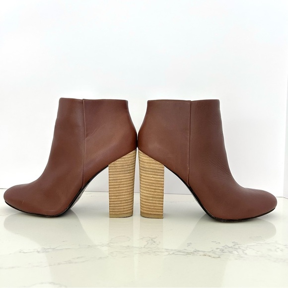 Joie High Heel Ankle Boot Bootie Leather Zip Mocha Brown Womens Size 8 / EU38 - Picture 2 of 11